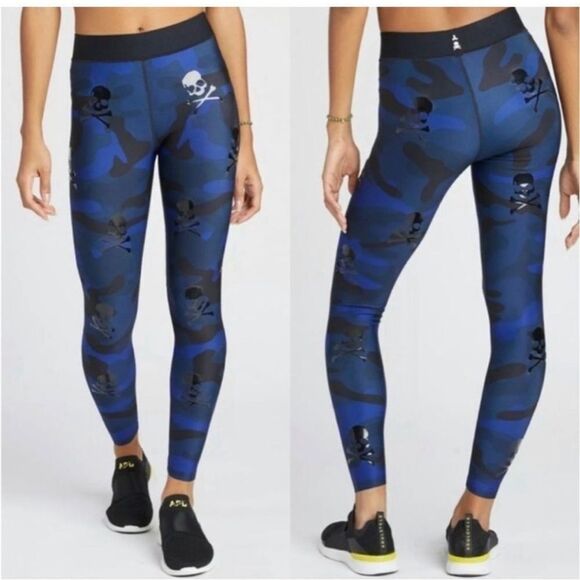 ultracor x Soul Cycle Python Skull Camo Leggings Blue- Size Small - Picture 1 of 9